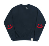 Elbow Bookle Embroidery Smile Drawing Sweatshirt