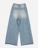 Waist strap full wide denim pants