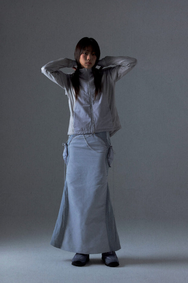 ウェスト355Ojos Pocket Bag Long Skirt / Gray スカート