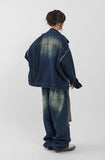 Sand cut maxi wide denim pants