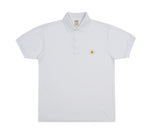 Duck Face Embroidery White Clip Pique Short Sleeve T-shirt