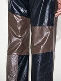 PATCHY LEATHER WIDE PANTS