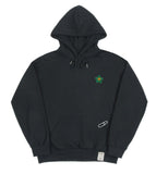 Green Flower Smile Embroidered White Clip Hoodie