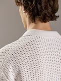 BUTTER CREAM KNIT HALF SHIRTS