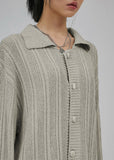 E73 Wrap Boucle Crop Collar Cardigan