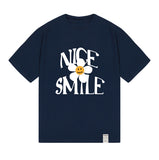 NICE SMILE logo flower short sleeve tee