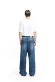 CRACK BRUSH WIDE DENIM PANTS