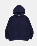 Soft 2-way zip-up heavy knit hood