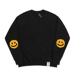 Elbow Drawing Dot Smile White Clip Sweatshirt