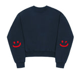 [WOMAN] Elbow Drawing Smile Crop Sweatshirt