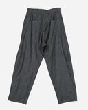 Biker wide tapered linen denim pants