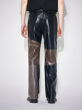 PATCHY LEATHER WIDE PANTS