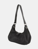 Satin buckle hobo shoulder bag