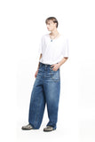 CRACK BRUSH WIDE DENIM PANTS