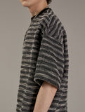 MIXED BOUCLE KNIT HALF SLEEVE