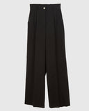 Two pintuck wide cotton pants