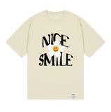 NICE SMILE logo flower short sleeve tee