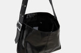 Grommet wide strap shoulder bag