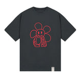 Comics Line Flower Drawing Short Sleeve T-shirt