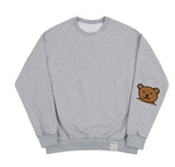 Elbow Bear Smile White Clip Sweatshirt