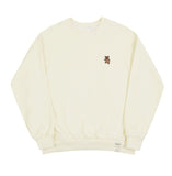 Small Bear Embroidery Smile White Clip Sweatshirt