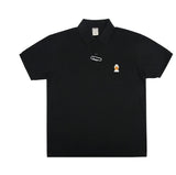 Duck Face Embroidery White Clip Pique Short Sleeve T-shirt