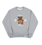 Big Bear Flower Smile White Clip Sweatshirt