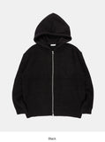 Soft 2-way zip-up heavy knit hood