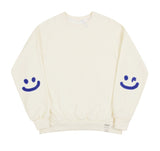 Elbow Bookle Embroidery Smile Drawing Sweatshirt