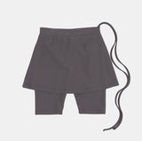 leggings layered banding skirt