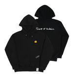 Drawing dot back logo white clip hoodie