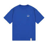 Small multi flower drawing smile short sleeve tee