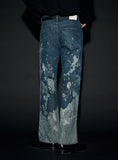 WINTER FLOWER LAZER WIDE DENIM PANTS