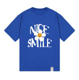 NICE SMILE logo flower short sleeve tee