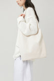 V Strap leather shoulder bag