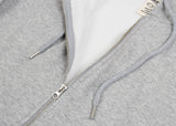 Dot Board Embroidery White Clip Hood Zip Up