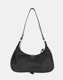 Satin buckle hobo shoulder bag