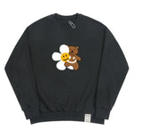 Flower Bear Smile White Clip Sweatshirt