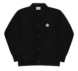 Flower Dot Embroidery Knit Collar Cardigan