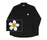 Flower Dot Embroidery Overfit Shirt