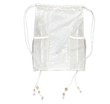 Mesh Pocket String Gym Sack / White