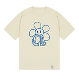 Comics Line Flower Drawing Short Sleeve T-shirt