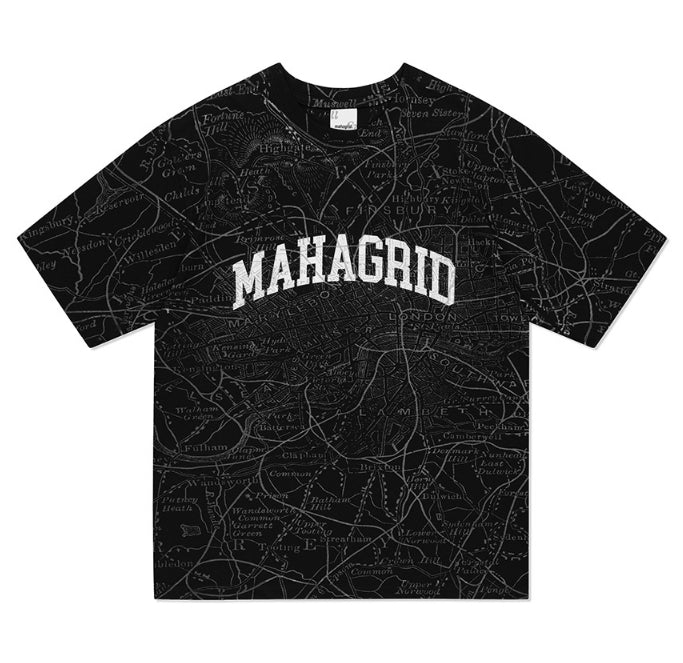 mahagrid/マハグリッド』MAP ALL OVER PRINT TEE/マッププリント 半袖