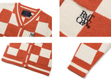 CHECKER BOARD TERRY CARDIGAN