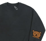 Elbow Bear Smile White Clip Sweatshirt