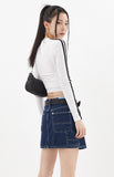 Carpenter loop mini denim skirt