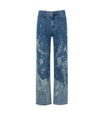 WINTER FLOWER LAZER WIDE DENIM PANTS