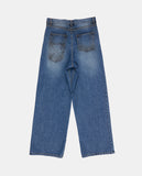Dirty oil washed denim pants
