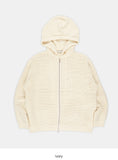 Soft 2-way zip-up heavy knit hood