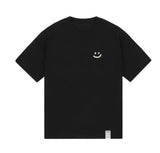 Small multi flower drawing smile short sleeve tee